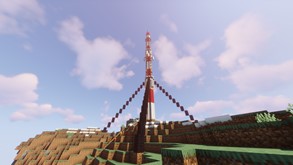 A radio tower created in Minecraft