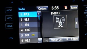 Modern car radio display